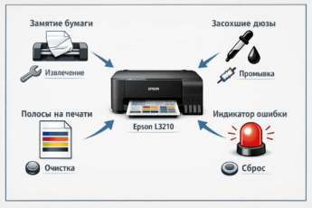 Принтер Epson L3210: распространенные неисправности и способы их устранения.