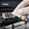 Аккуратная чистка сопел печатающей головки принтера Epson L3210.