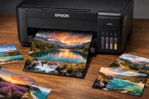 Epson L3210 печатает фотографию природы без белых полей.